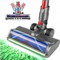 Wymienne głowice szczotkowe z funkcją wykrywania pyłu do odkurzaczy Dyson V7, V8, V10, V11, V15, SV10, SV11 i SV16. Akcesoria obejmują dyszę podłogową i szczotkę turbo do dywanów i twardych podłóg.