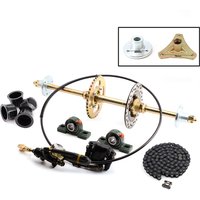 Complete 610mm Rear Axle Kit with Hydraulic Disc Brake 428-37T Sprocket 140L Chain for 49-110cc Electric ATV Go Kart Quad Bike