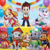 Paw Patrol Themed Foil Aluminum Balloons Set with Chase Skye Anime Characters for Marshall Rubble Rocky Zuma Skye Everest Dogs