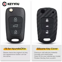 KEYYOU Styling Auto Carbon Fiber Key Covers Case For Hyundai i30 i25 i40 IX25 Accent Elantra Solaris Verna Kia Rio K2 K5