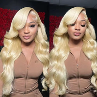 250% 613 Human Hair Wig 13x6 Hd Lace Frontal Wig 30 40 Inch Brazilian Pure Body Wave Wet And Wavy Lace Front Wig Colored Honey Blonde 100% Pure Human Hhair For Women