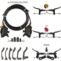 AliExpress Goodtaste NFOX mountain bike 2P/3P/SM2A power-off brake lever electric scooter 4-piston hydraulic left mounted disc rotor accessory set