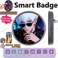 Electronic Badge HD Display Screen Bluetooth GIF Video Playback Touch Screen LED Audible Video Play Dynamic Smart Badge Fans New