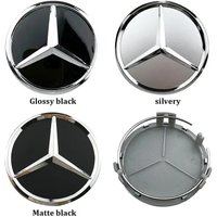 75mm 4pcs Black Silver Car Wheel Center Hub Cap Badge Cover For Mercedes Benz AMG W205 W204 GLC GLK Interior Mouldings LGGQ-Benc