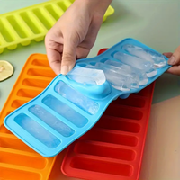 10-Grid Silicone Ice Cube Mold for Kitchen Long Strip Hot Dog Finger Sausage Chocolate Biscuit Baking Tool