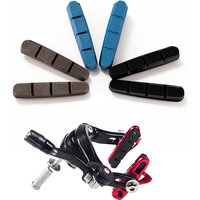 AliExpress chooee Carbon Fiber Bike Rim Brake Pads Fit Shimano, SRAM, Avid C/V Brakes 50mm Replaceable Rubber Shoe For Road & Folding & Brompton