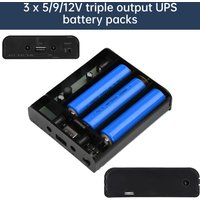 5V 9V 12V UPS Lithium Battery Soldering Free Kit 3pcs 18650 Ready to use Router Optical Cat Uninterruptible Power Supply Box