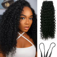 Small Spirals Curly Crochet Human Hair For Women Natural Black Deep Wave Braiding Hair Braid Kinky Curly Feather Hair Extensions