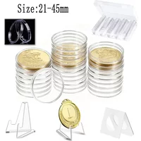 10-100Pcs Transparents Coinning Capsules Storage Box Collection Holder Containers Supplies Gifts 21/22/23/24/25/26/27/28/30-45mm