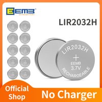 EEMB LIR2032 high capacity button Battery rechargeable lithium battery with charger(optional) LIR2032H 3.7V 70mAh for car keys