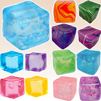New Colorful Glitter Cube Stress Relief Toy Slow Rebound Anti-Stress Squeeze Ice Cube with Decompression Vent Polar Light