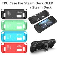For Steam Deck OLED TPU Protection Case TPU Cover For Steam Deck OLED Game Console Full Protection with Bracket Cover Shell