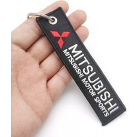 Embroidered Key Gift KeyTag Keychain Car Motorcycles Keyring Jewelry For Mitsubishi Eclipse Lancer Outlander Pajero ASX Colt Ex