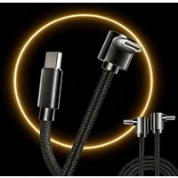 60W 90 Degree Elbow USB C To USB C PD Cable Type C Data Cable Nylon Braided Line for iPhone 17 Pro Samsung Fast Charging Cords
