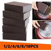 2/4/6/8/10Pcs Magic Sponge Eraser Carborundum Removing Rust Cleaning Brush Descaling Clean Rub for Cooktop Pot Kitchen Sponge