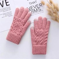 AliExpress NONE New Men's Warm Full Finger Gloves Winter Touchscreen Plus Fleece Gloves Woman Thickening Wool Knitted Cycling Driving Gloves