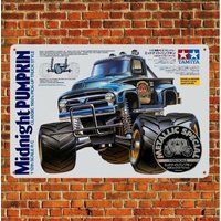 1d,Metal Poster Rc Car Wall Deco Tin Sign Plaque Tamiya Midnight Pumpkin Boxart
