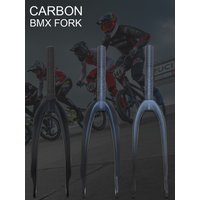 AliExpress NONE BMX Race Fork 20x1 1/8"~1 1/2" Tapered / Straight Carbon Front Fork 20mm Thru Axle 10mm QR inch / inch Forks