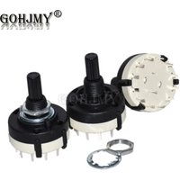 RS26 4 Pole 3 Position Rotary Band Switch 2 Pole6 Position 1 Pole12 Position Handle Length 21MM 3 Pole 4 bit Axis Band Switch