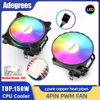CPU Cooler 120MM 4 Heatpipes PC Radiator PWM 4PIN for Intel LGA 1366 1155 1150 1151 1200 1700 2011 X79 X99 AM4 Black Cooling Fan