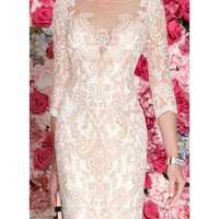 Modern Elegant Plus Size Lace Mother Of The Bride Dresses Neck Mother Groom Dresses 3/4 Sleeve Robe