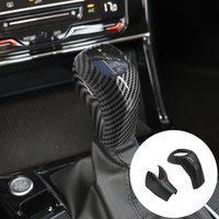 2Pcs Carbon Fiber ABS Plastic Car Gear Shift Knob Cover For Volkswagen Passat Sagitar Tacqua Tayron Polo Plus Tcross Accessories