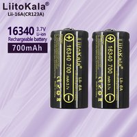 LiitoKala Lii-16A Li-ion 16340 Battery CR123A Rechargeable Batteries 3.7V CR123 for Laser Pen LED Flashlight Cell