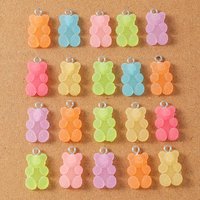20pcs 19*11mm Cute Gummy Bear Pendants Charm for Jewelry Making Earrings Necklace DIY Bracelet Accessories Supplies