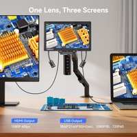Microscope numérique HDMI TOMLOV TM3K-AF avec objectif autofocus électronique, loupe 3K à vision complète, écran 7 pouces pour soudure de circuits imprimés et bricolage