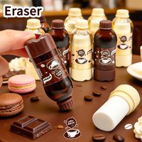 Aesthetic stationery back to school supplies Kawaii Stationery itemschocolate drink Erasers rubber school stationery accessories