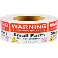1*2in 500Pcs Red and White Color Combination Suffocation Hazard Warning Labels Small Parts Suffocation Warning Stickers Packaging and Transport Warning Stickers