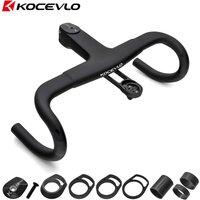 AliExpress kocevlo KOCEVLO H11 Carbon Road Handlebar With Stem 28.6/31.8mm Integrated handlebar OD2 Road Bike handle 370/390/400/420MM