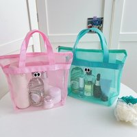 Portable Breathable Mesh Toiletry Bag Compact Organizer for Seaside Trips Swimming Fitness Daily Travel Storage