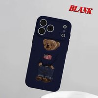 Ralph Lauren Teddy Bear 2-in-1 Phone Case For iPhone 17 16 15 14 13 Pro Max Air 16e INS Flower Hard PC Bumper Cover Coque