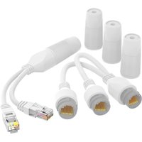 Upgraded Waterproof POE Splitter 2-in-1 Cabling Connector Three-way 96BA