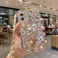 3D Bear Perfume Bottle Case for iphone17 15 14 13 12 16 Pro 16Plus MAX, Rhinestone Cover, Hot Bling
