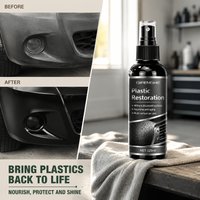 Plastic Restorer Interior Care Spray - Revive Black Shine on Plastic Rubber Vinyl Detailing Spray for Automotive Interior
