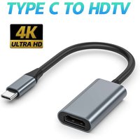 USB Type C to HDTV Cable 4K Type C to HDMI-compatible Adapter USB3.1 Male to HDTV Female Converter Cable For PC Laptop Tablet TV