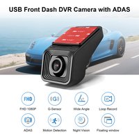 USB Front Dash Camera Universal Car DVR for Android System with ADAS plug in the SD Card