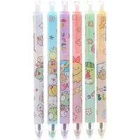 6Pcs SUMIKKO GURASHI Cute animal pattern 0.5mm Mechanical Gel Pen Stationery Pens for School Office Writing Supplies kids Gift