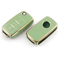 TPU Car Flip Key Case Cover Shell For Volkswagen VW Passat Tiguan Beetle Caddy T5 Up Eos Polo Golf Skoda Octavia Seat Leon Altea