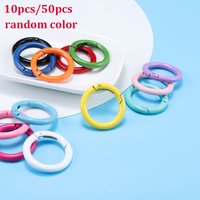 Round Spring O Ring Clasp Metal Openable Carabiner Keychain Hook DIY Jewelry Buckle Chain Connector