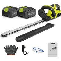 VOERJIA 21V Cordless Hedge Trimmer 750W Brushless 50cm Dual Action Blade, 9500RPM Electric Hedge Cutter with 2x4000mAh Batteries, 40-50Min Runtime for Garden image 3