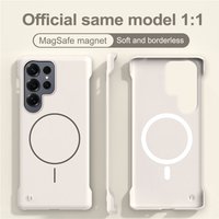 For Magsafe Slim Frameless Phone Case For Samsung S26 S25 Edge S24 Ultra FE S23 S22 Plus Wireless Charging Matte PC Back Cover