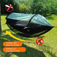 Traveler Hammock with Bottom Mosquito Net Removable Mesh Camping Hammock Quick Setup Anti-Mosquito Net for Outdoor Hiking