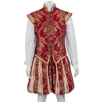 15th Century Renaissance Tudor Elizabeth King Prince Cosplay Costume Outfits Vest With Pants Full Set Luxurious Embroidered Tudo