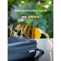 AliExpress kapvoe Kapvoe Photochromic Sports Sunglasses Rimless Cycling Glasses Bike Bicycle Glasses Men's MTB Road Running Goggles Red Blue UV400