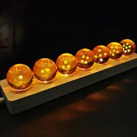 2026 Neue Dragon Ball Z Animation 1-7 Stern Kristallkugel LED Holzlampenständer Nachtlicht Gelbe Kristallkugel Schreibtisch-Ornamente Spielzeug