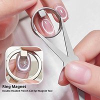 Hollow Black Hole Cat Eye Magnet Ring Portable Strong Magnetic Nail Art Tool Ideal for Home DIY Magnetic Gel Polish Manicure