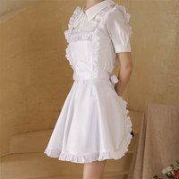 2026 New White Waterproof Oil Resistant Ruffled Hem Cross Straps Apron For Women Home Kitchen Nail Art Work Wear